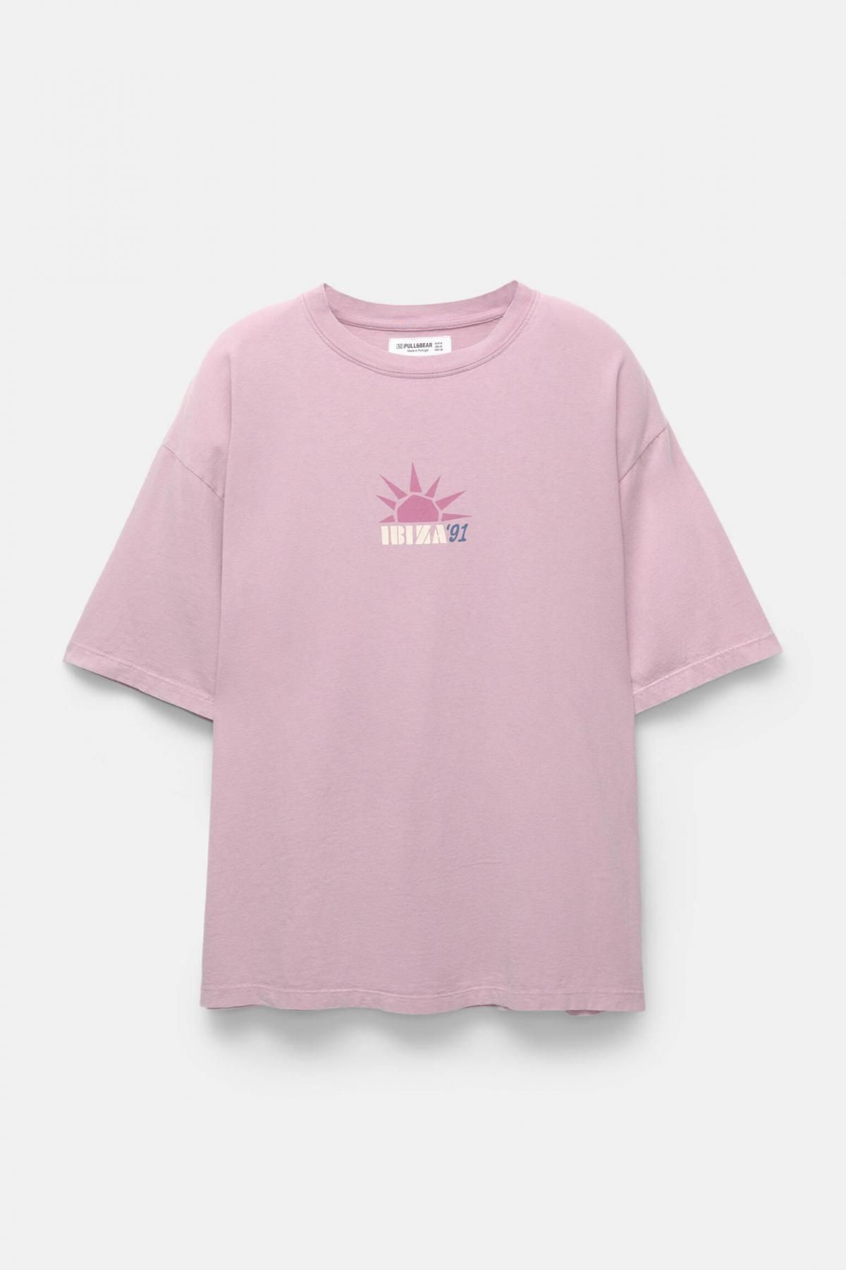 풀앤베어 트렌디 핑크 그래픽 라운드넥 반팔 티셔츠 7150/398 LILAC PINK - 상품 이미지
