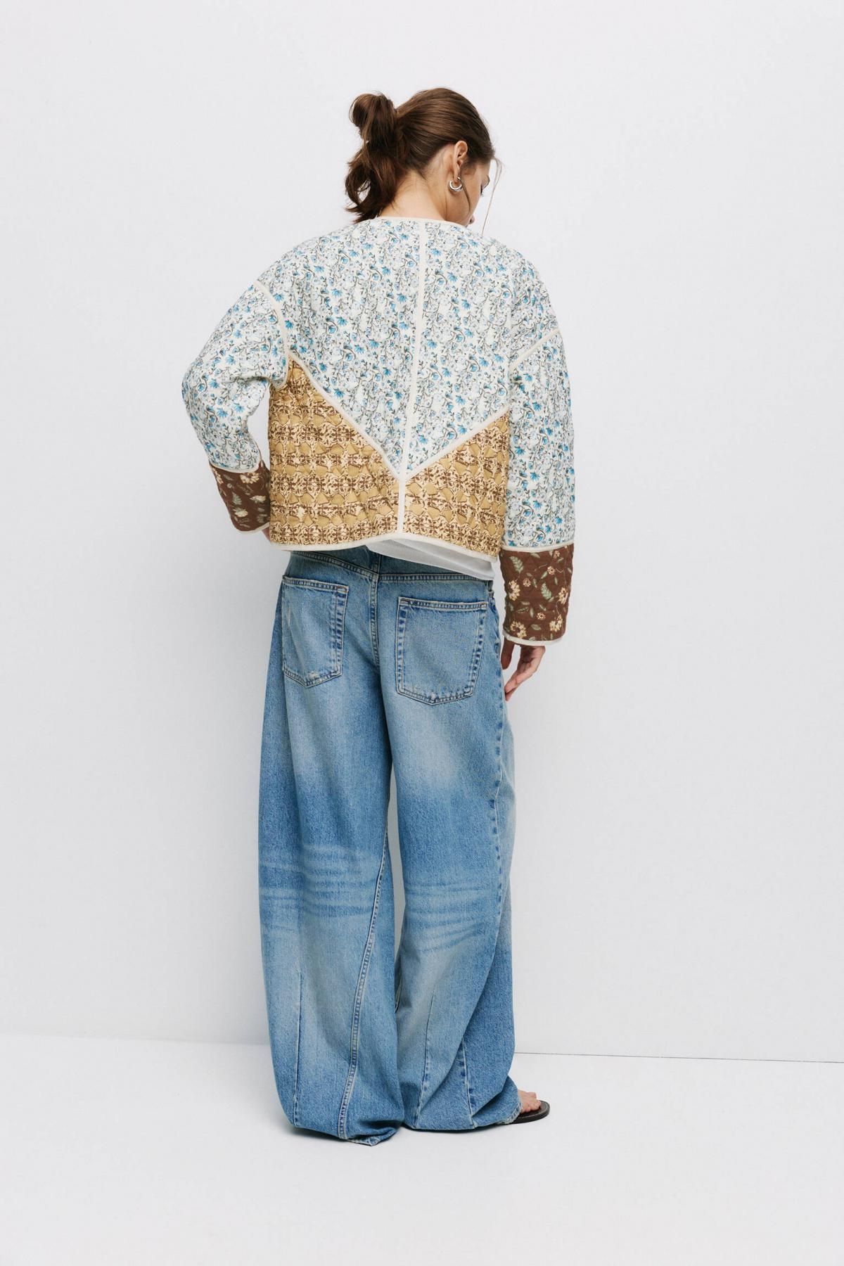풀앤베어 멀티컬러 패치워크 숏 패딩 재킷 7700/351 MEDIUM BLUE - 상세 이미지 4