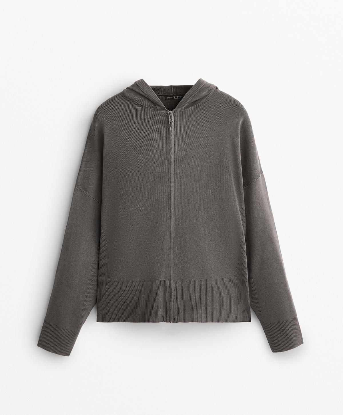 오이쇼 워시드 테크니컬 롱 니트 집업 후드 재킷 3858/695 WASHEDANTHRACITE - 메인 이미지