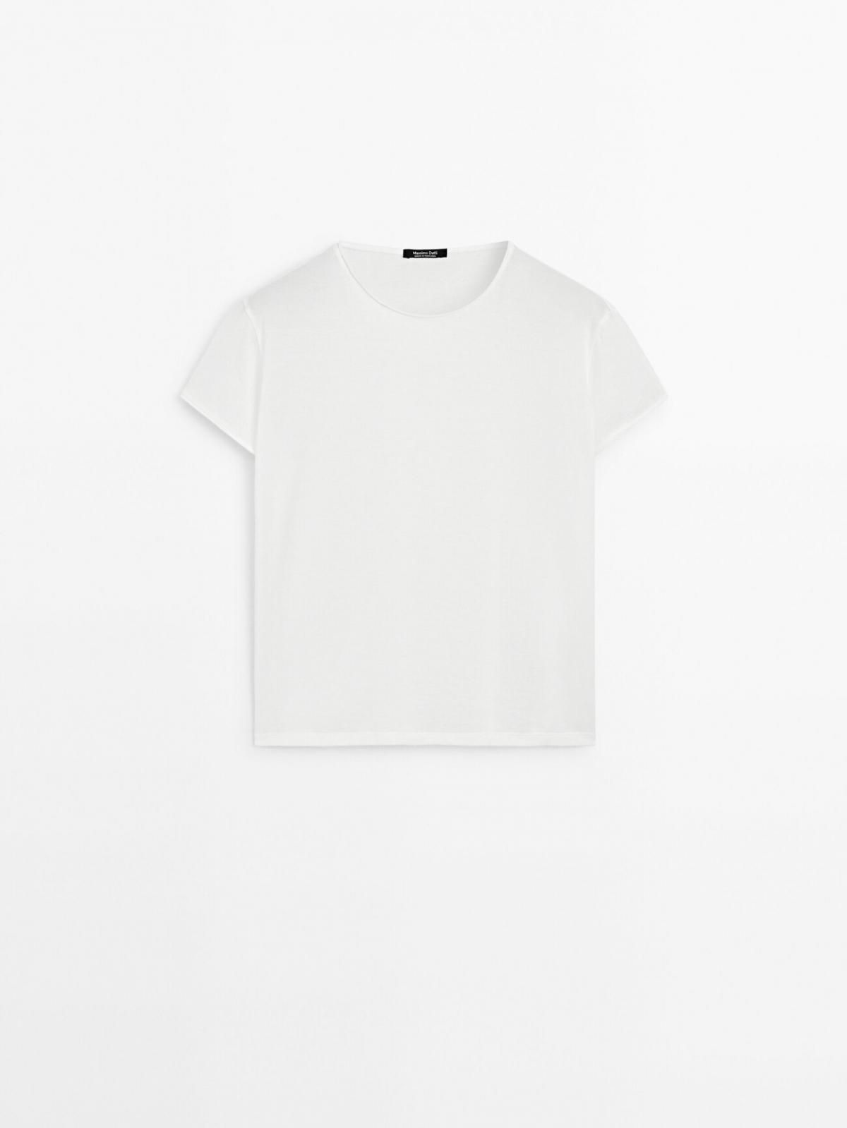 마시모두띠 베이직 100 코튼 반팔 티셔츠 6801/757 WHITE - 상품 이미지
