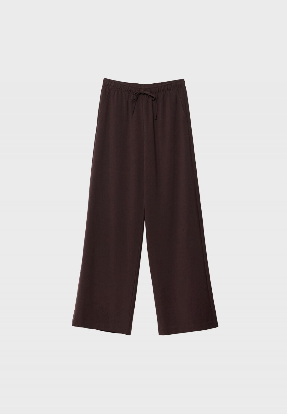 스트라디바리우스 와이드핏 플루이드 롱 스마트 팬츠 1235/473 BROWN - 상세 이미지 2
