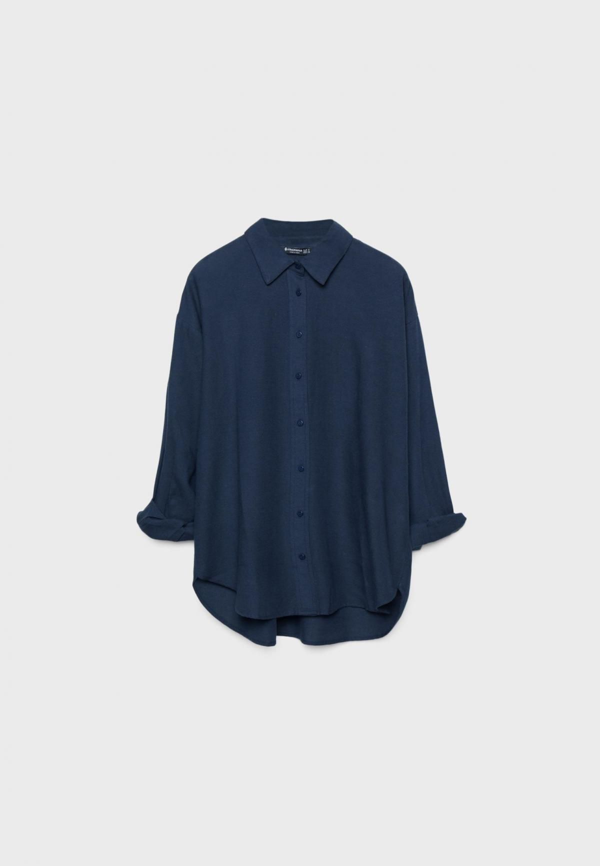 스트라디바리우스 린넨블렌드 내추럴핏 긴팔 셔츠 2027/022 NAVY BLUE - 메인 이미지