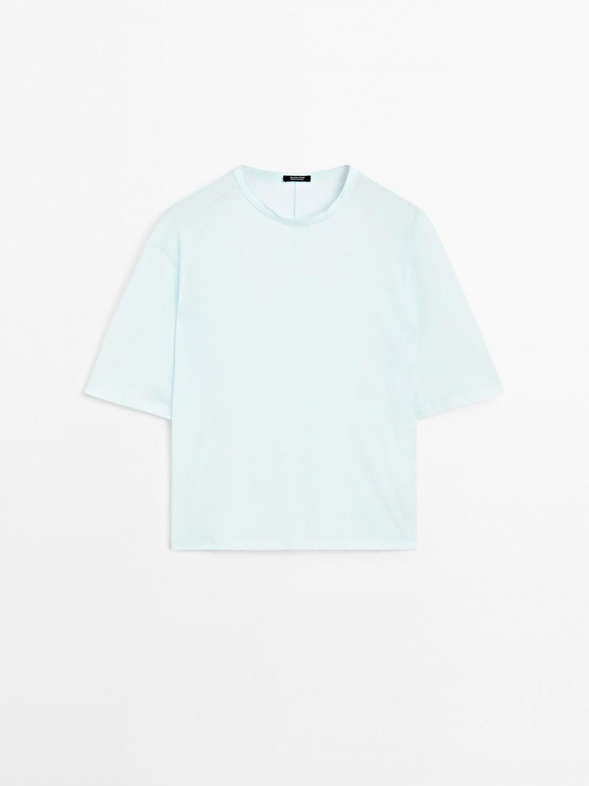 마시모두띠 베이직 박시핏 100 코튼 반팔 티셔츠 6840/500 PASTEL BLUE - 상품 이미지