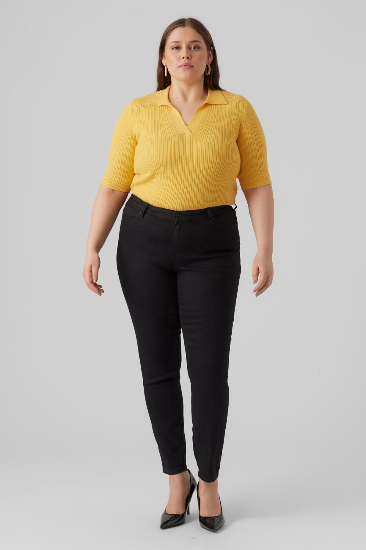 베로모다 플러스사이즈 하이웨이스트 스키니핏 데님 Jegging 팬츠 7180666 NEGRO - 상세 이미지 2