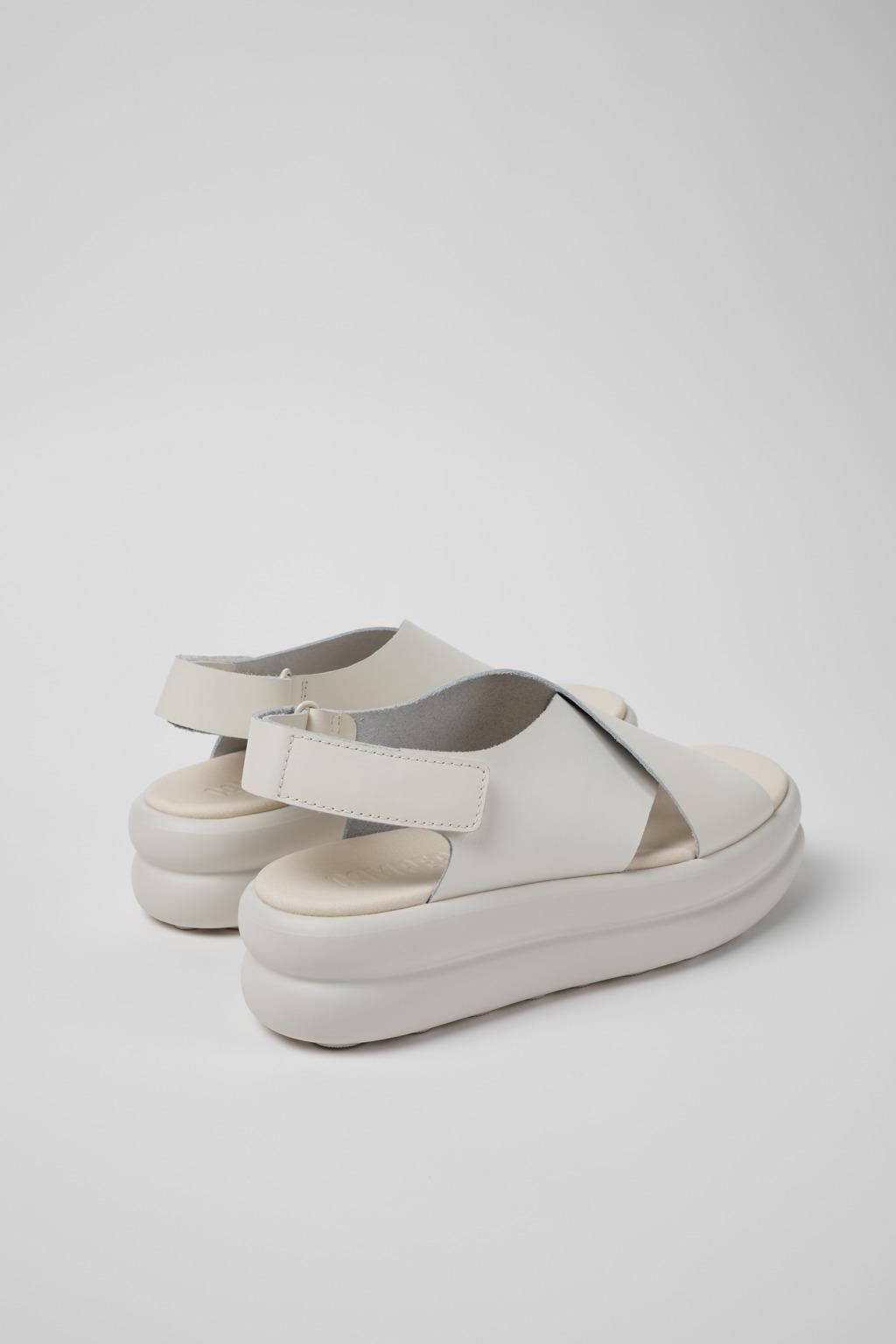 캠퍼 화이트 플랫폼 가죽 스트랩샌들 Pelotas Flota Up K201727-002 WHITE - 상세 이미지 3
