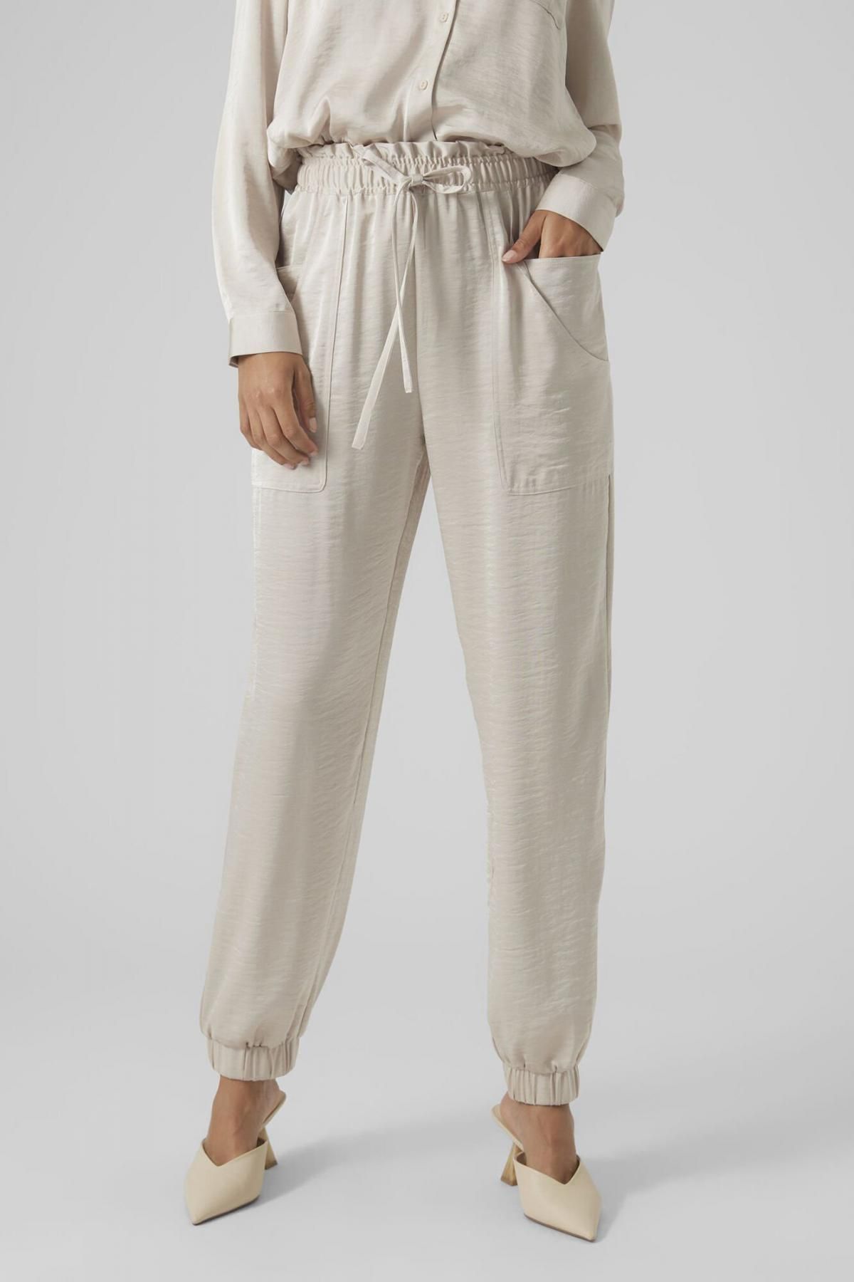 베로모다 새틴 터치 슬림핏 조거 팬츠 6398243 GRIS - 상품 이미지