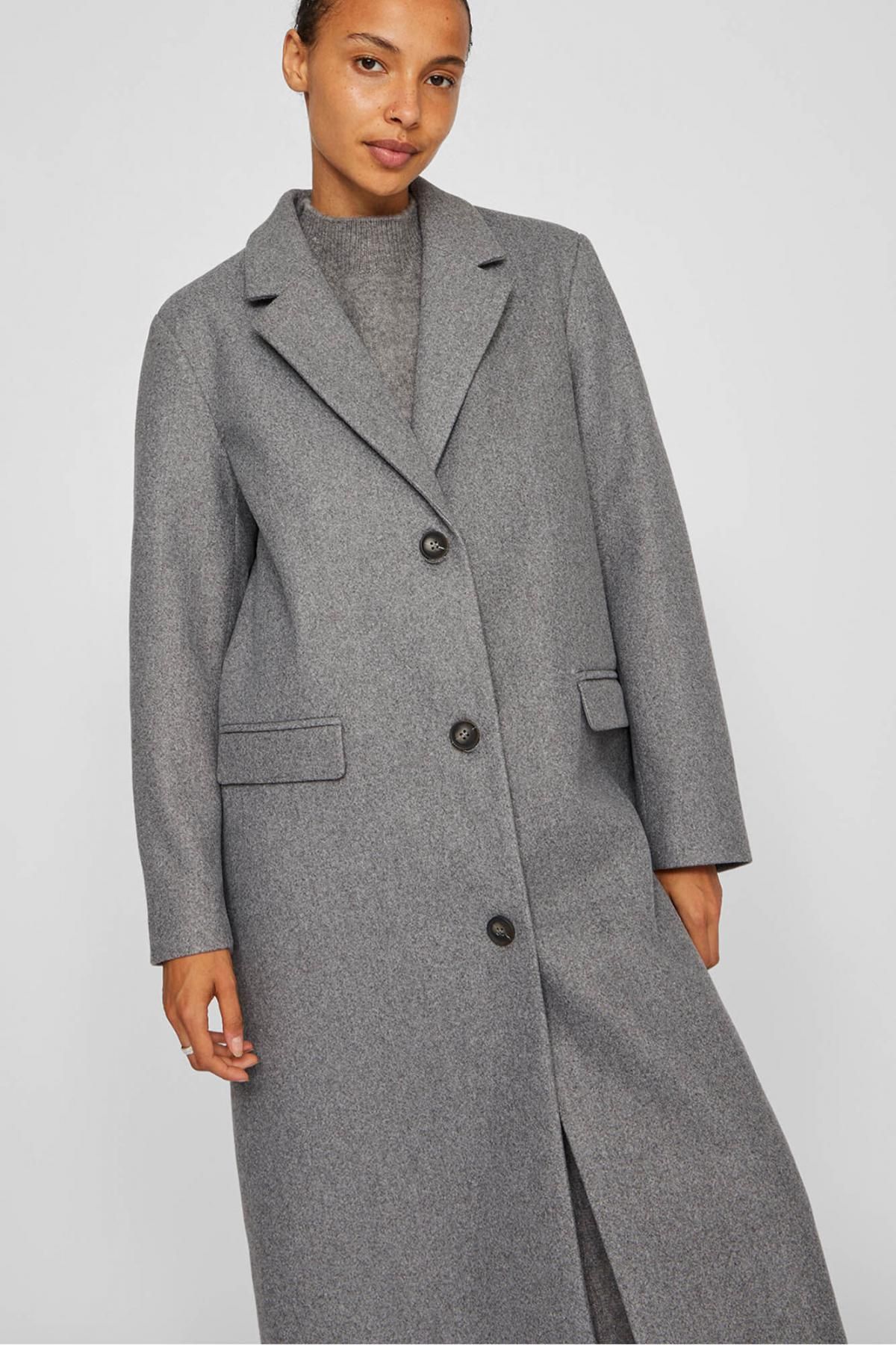 빌라 라이트그레이 울혼방 클래식 테일러드 롱코트 6031217 GRIS - 상세 이미지 4