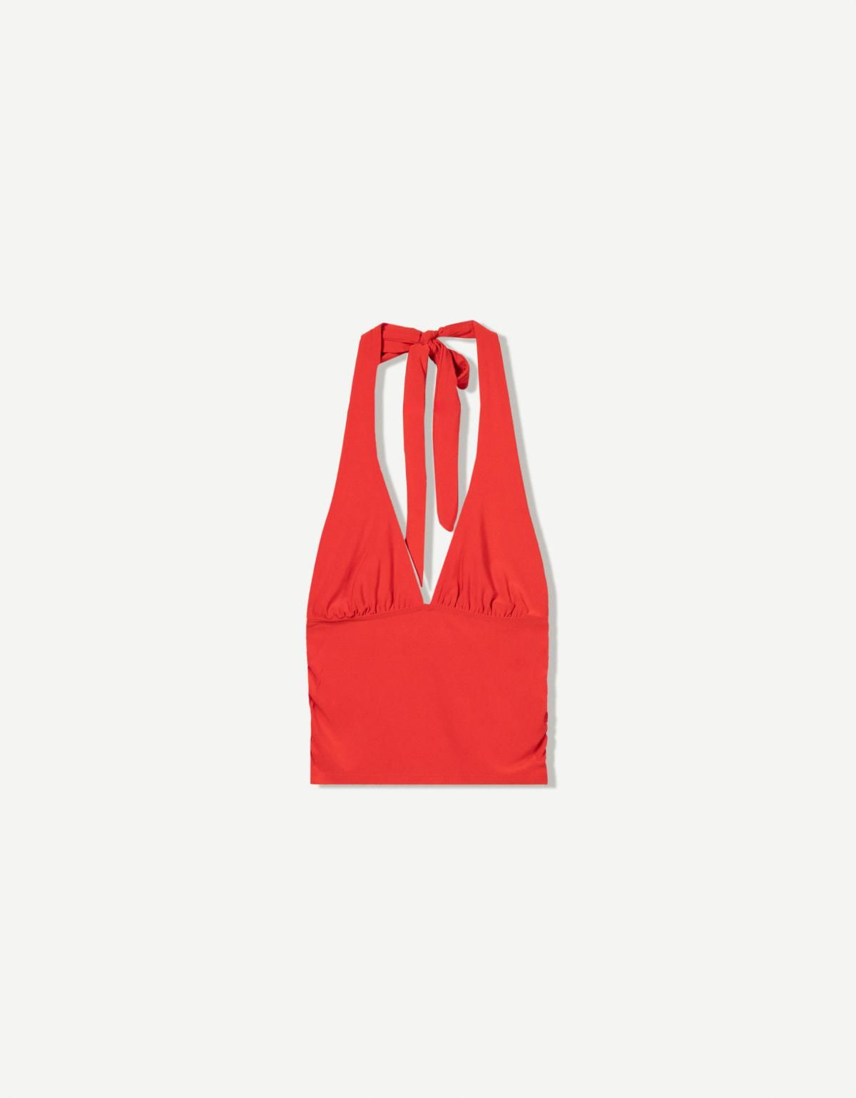 버쉬카 홀터넥 셔링 탑 3665/173 RED - 상세 이미지 5