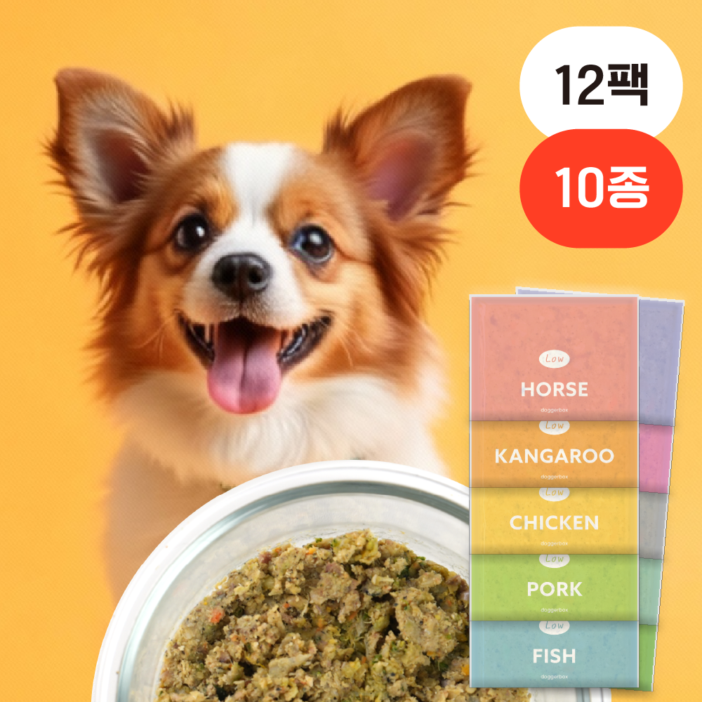 도거박스 샘플팩 강아지 화식 저단저지 사료 노견 큐브