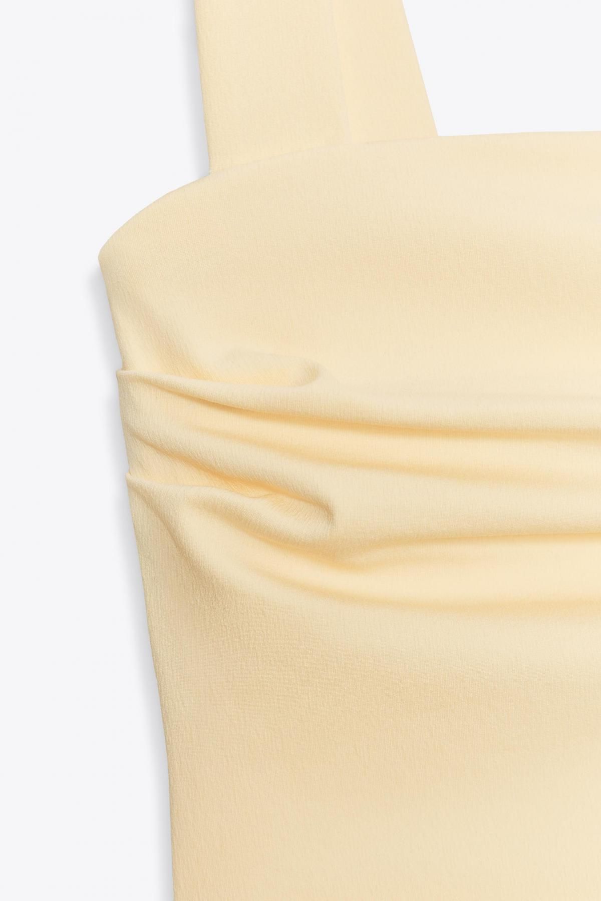 자라 플리츠 슬림핏 미디 원피스 3641/848 YELLOW - 상세 이미지 3