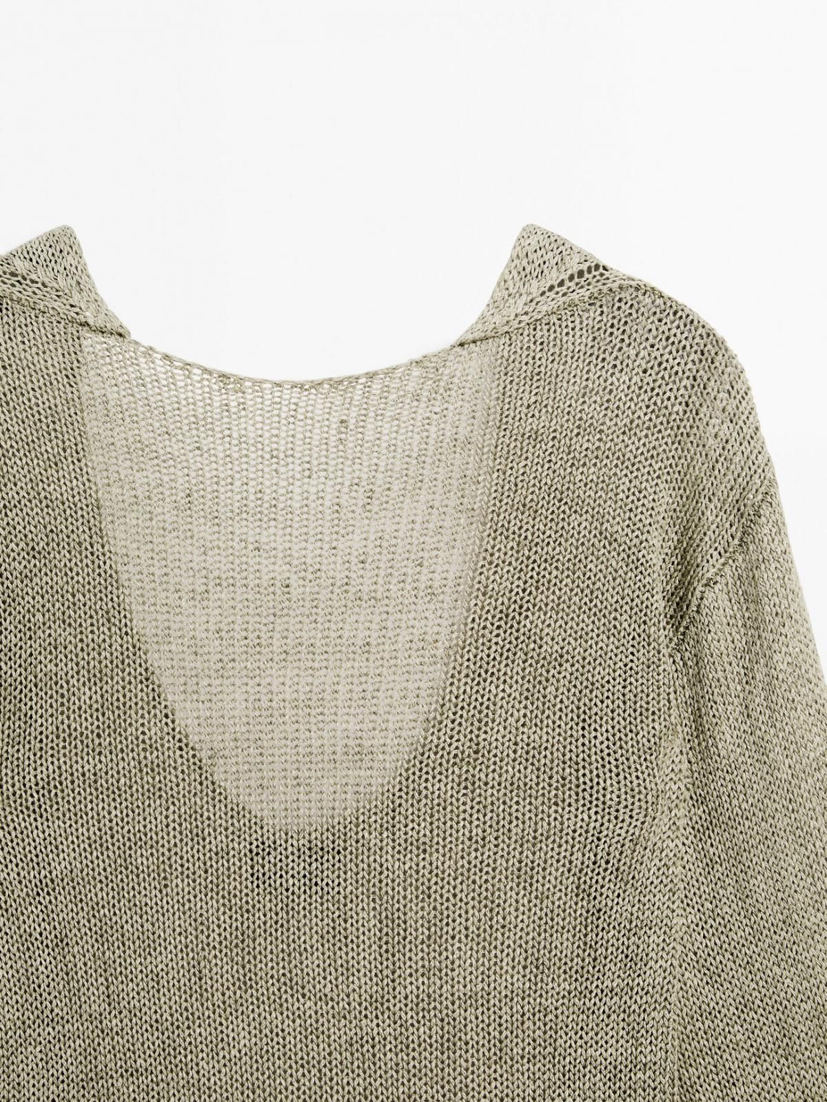 마시모두띠 린넨브랜드 브이백 테크니컬 루즈핏 니트 9739/953 PALE GREEN - 상세 이미지 3