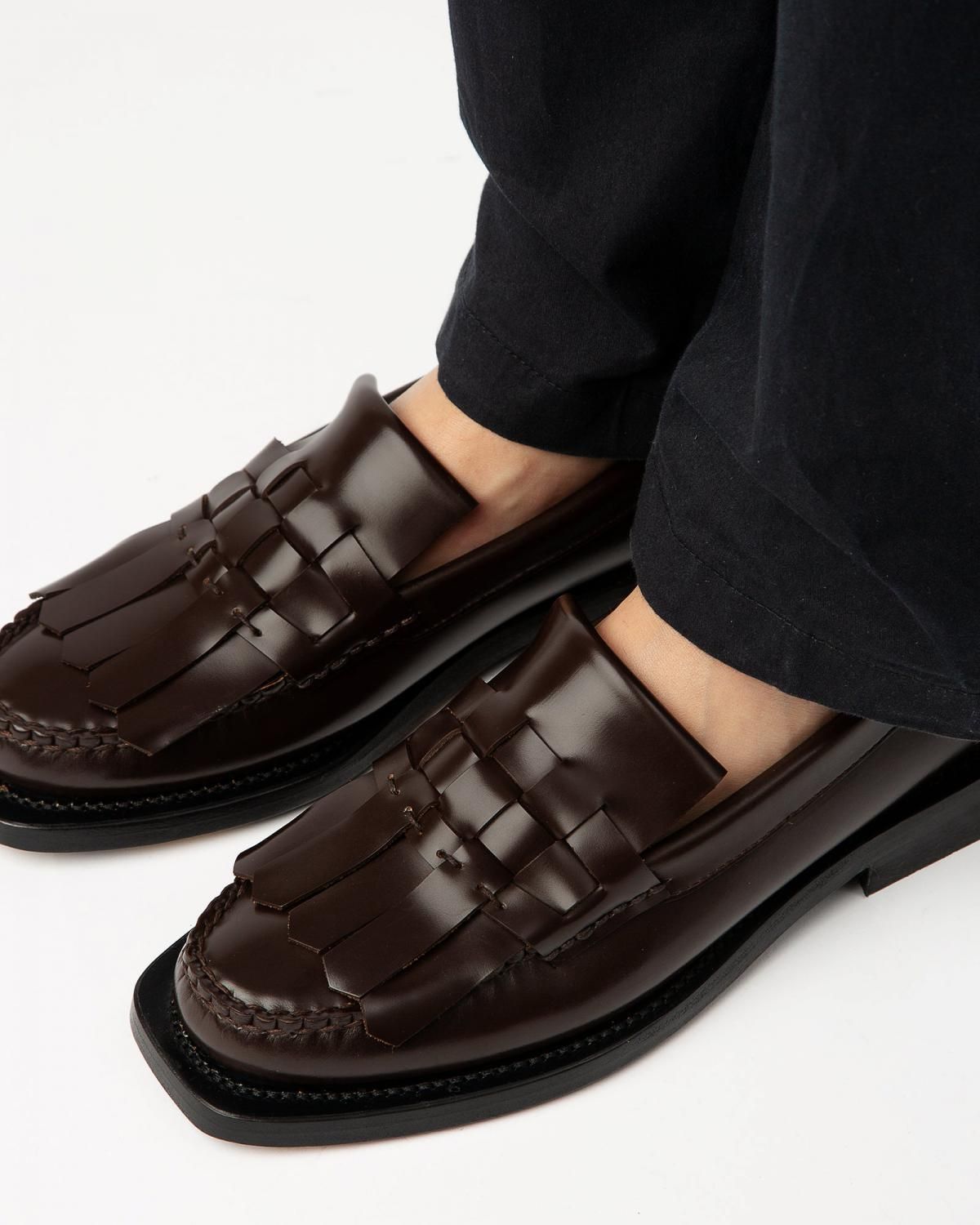 헤레우 MARTI 프리미엄 우븐 슬립온 로퍼 9059836887372 DARK BROWN - 상세 이미지 5