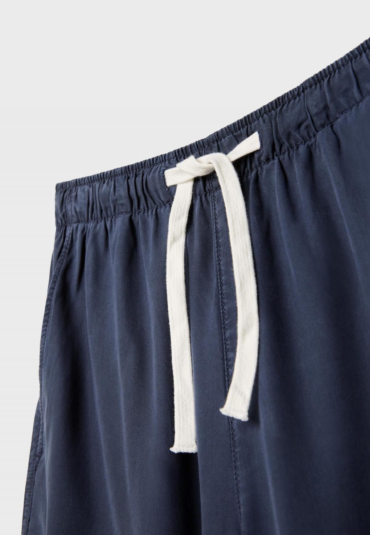 스트라디바리우스 네이비 루즈핏 라이오셀 와이드 팬츠 1235/320 DARK BLUE - 상세 이미지 4