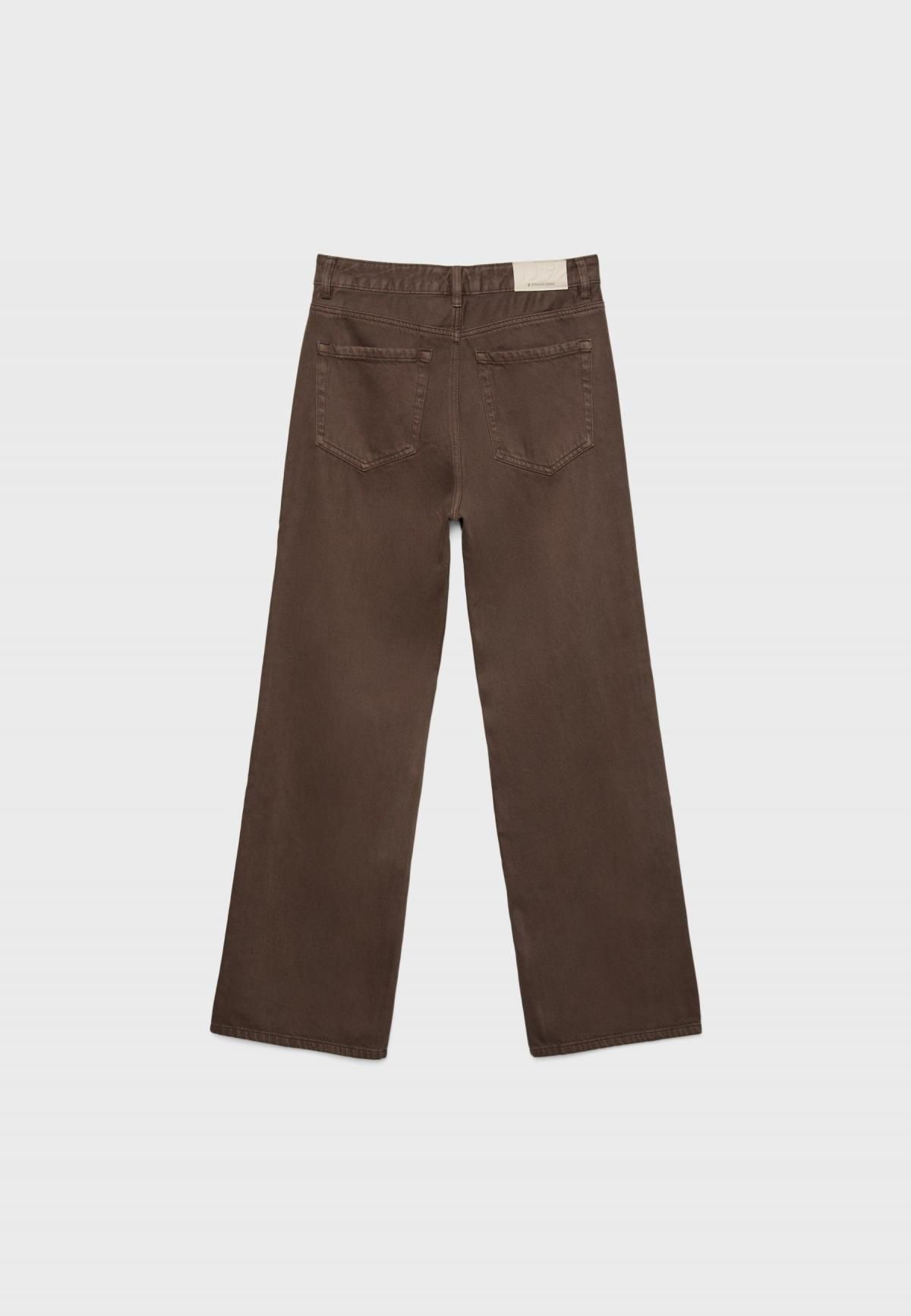 스트라디바리우스 하이웨이스트 와이드 스트레이트 데님 팬츠 브라운 4891/820 BROWN - 상세 이미지 4