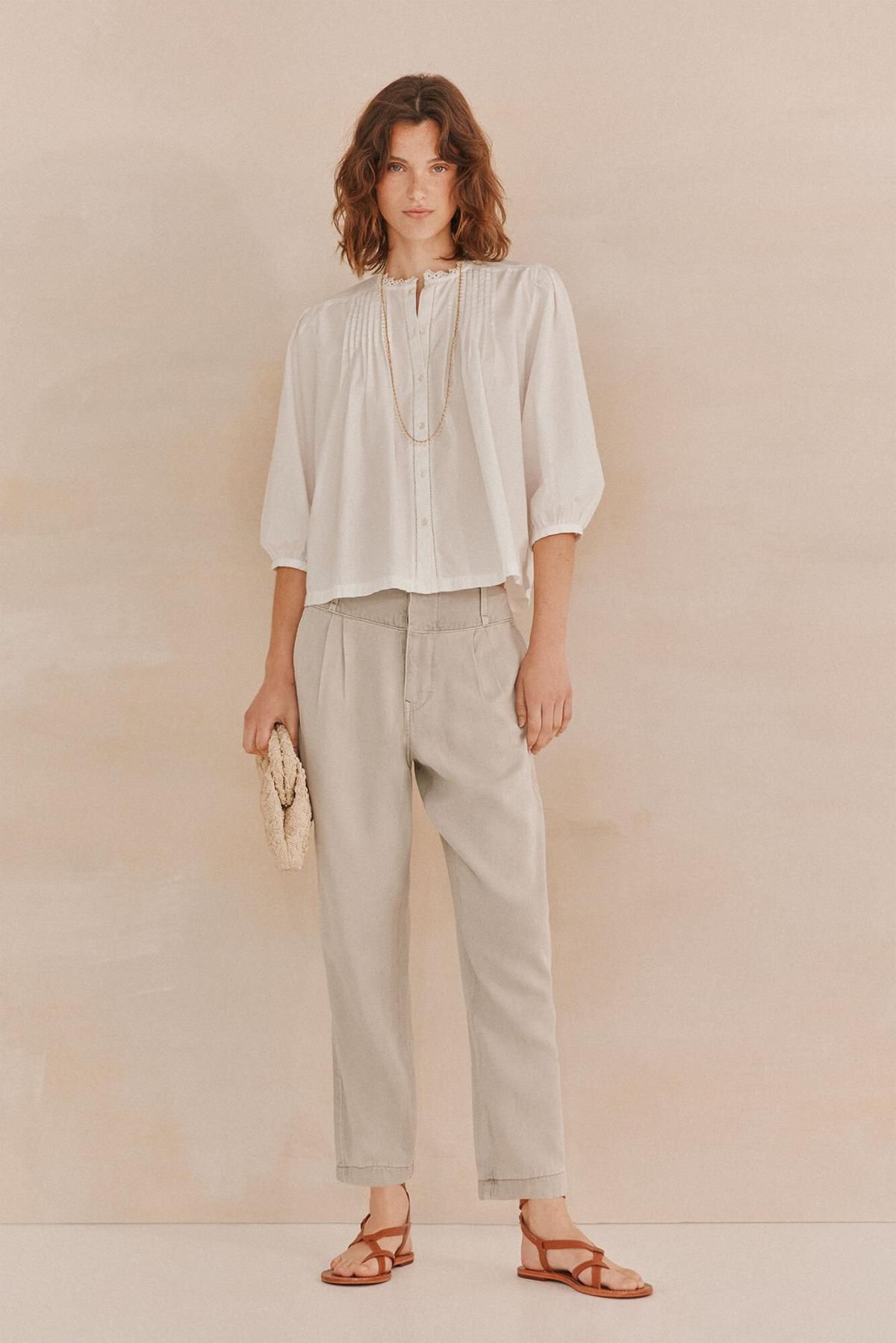 호스 인트로피아 라이트 베이지 테크니컬 데일리 스트레이트핏 슬랙스 팬츠 6549016 AZUL - 상세 이미지 4