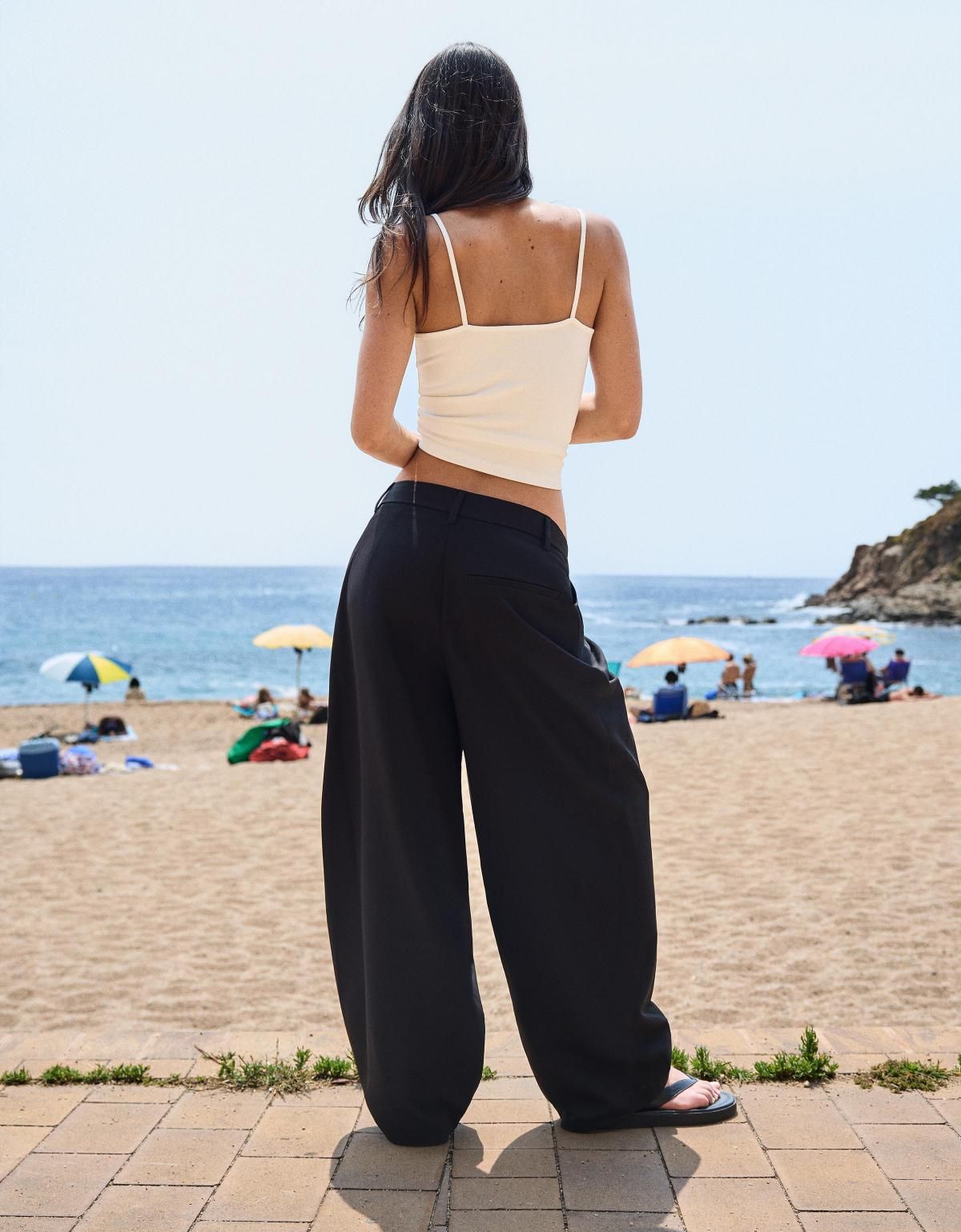 버쉬카 크로스웨이스트 테일러드 와이드 팬츠 0199/168 BLACK - 상세 이미지 3