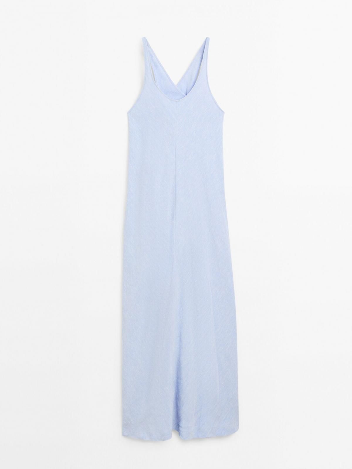 마시모두띠 린넨 롱 플루이드 백스트랩 원피스 6610/530 LIGHT BLUE - 상품 이미지