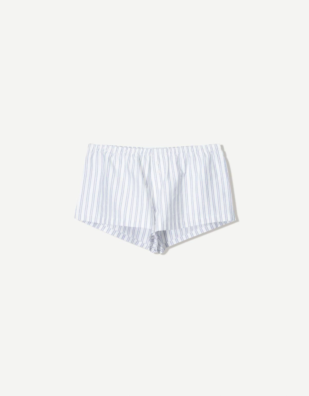 버쉬카 스트라이프 미니 버튼 쇼츠 3320/494 WHITE - 상품 이미지