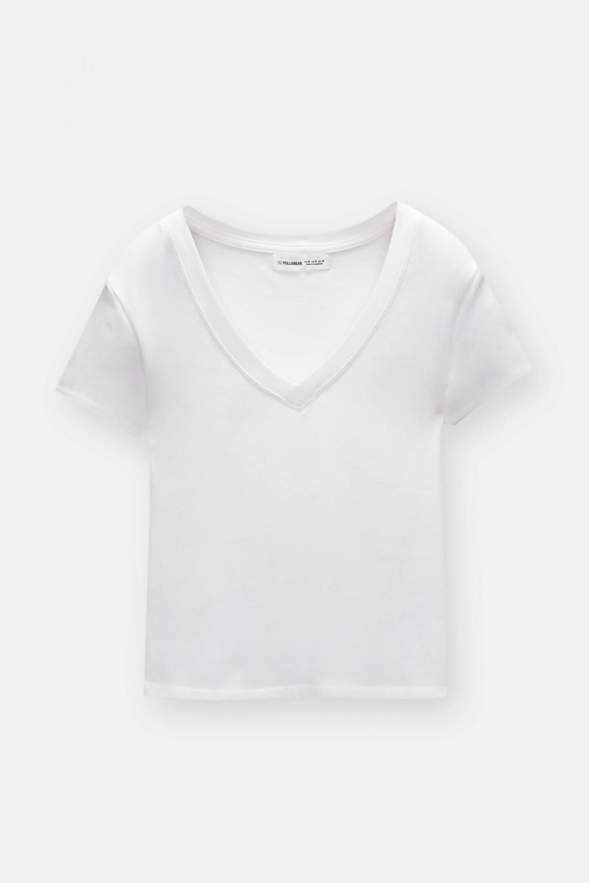 풀앤베어 베이직 브이넥 반팔 티셔츠 화이트 3245/323 WHITE - 상품 이미지