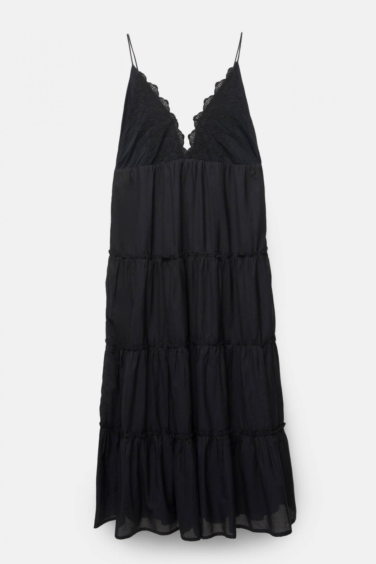 풀앤베어 페미닌 레이스 스트랩 미디 원피스 3397/342 BLACK - 상품 이미지