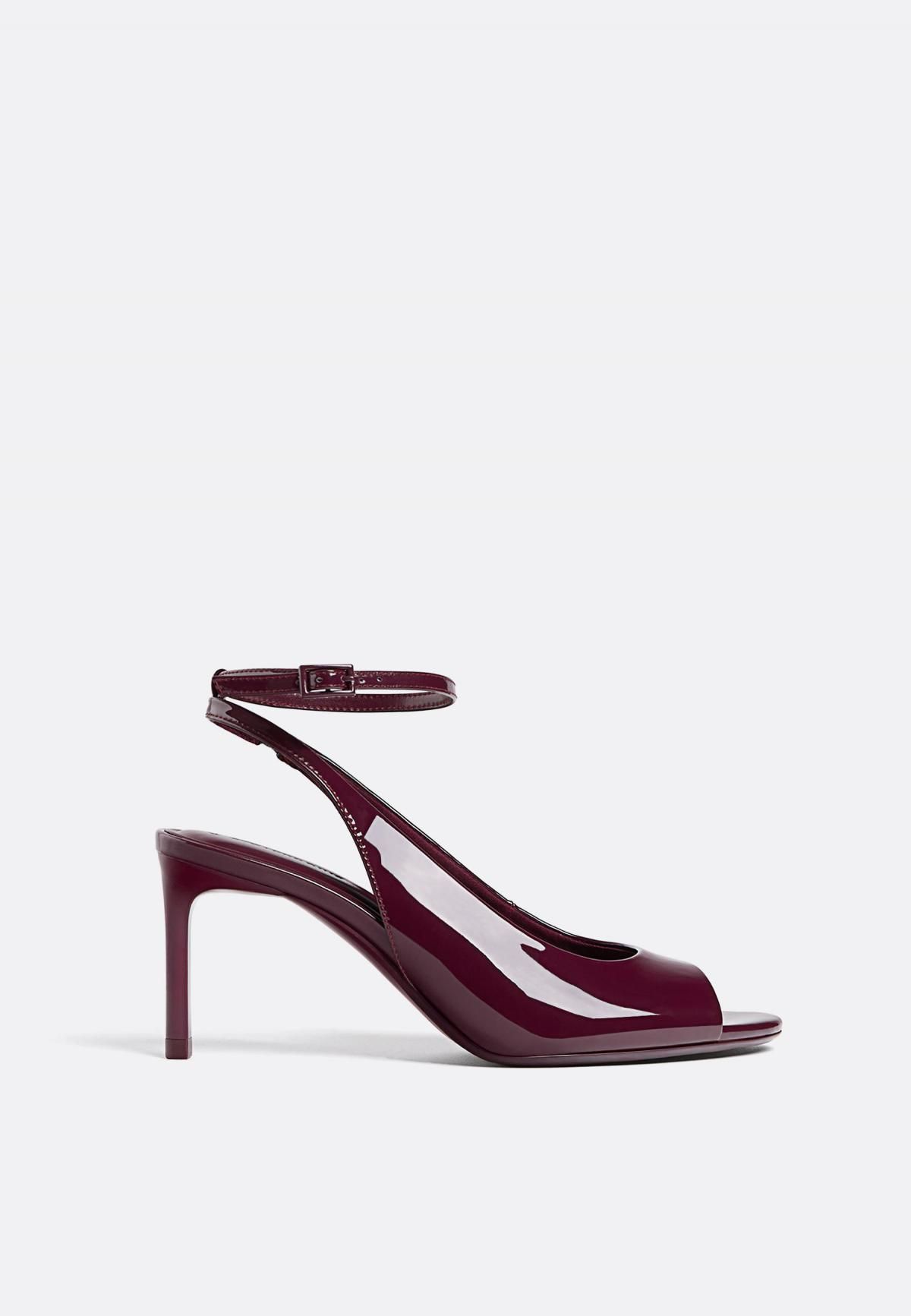 스트라디바리우스 버건디 스트랩 하이힐 오픈토 샌들 9701/670 BURGUNDY - 상품 이미지