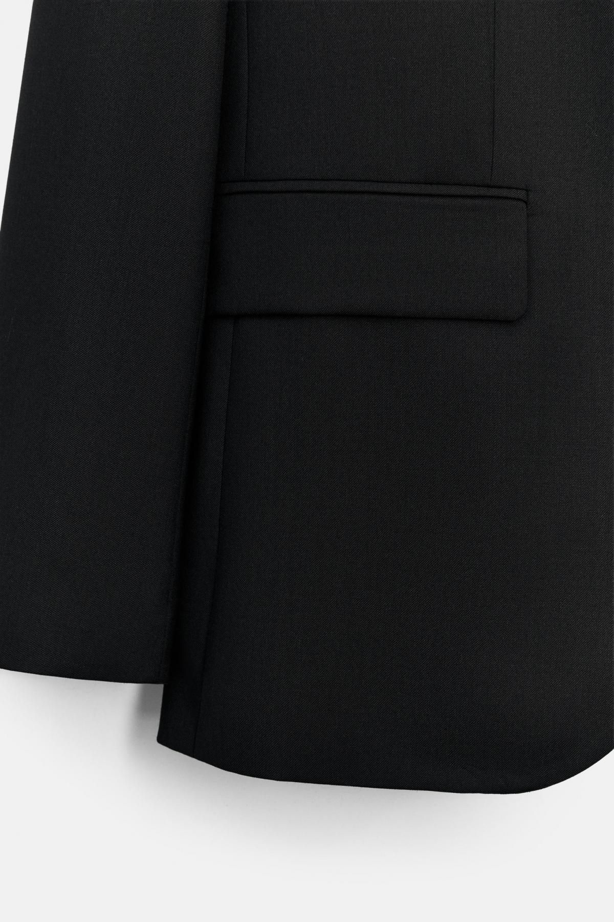 자라 오버사이즈 울블렌드 테일러드 블랙 블레이저 3363/461 BLACK - 상세 이미지 5