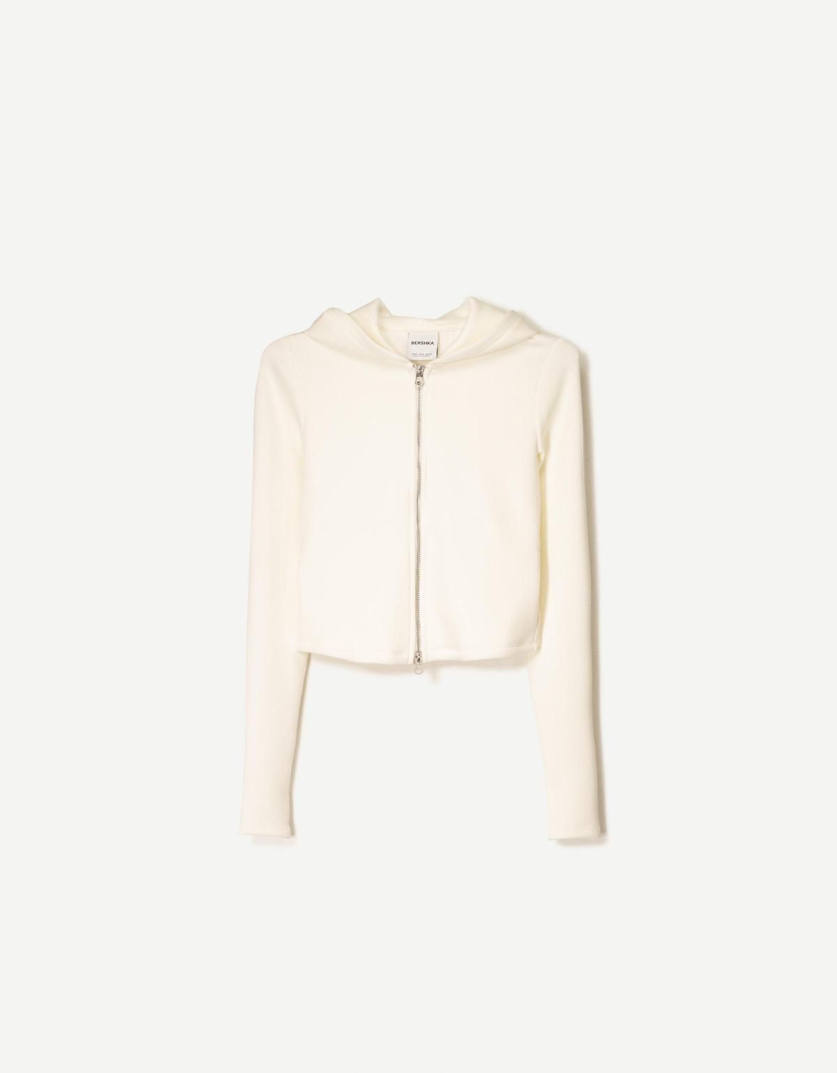 버쉬카 아이보리 집업 후드티 1820/727 CREAM - 상품 이미지