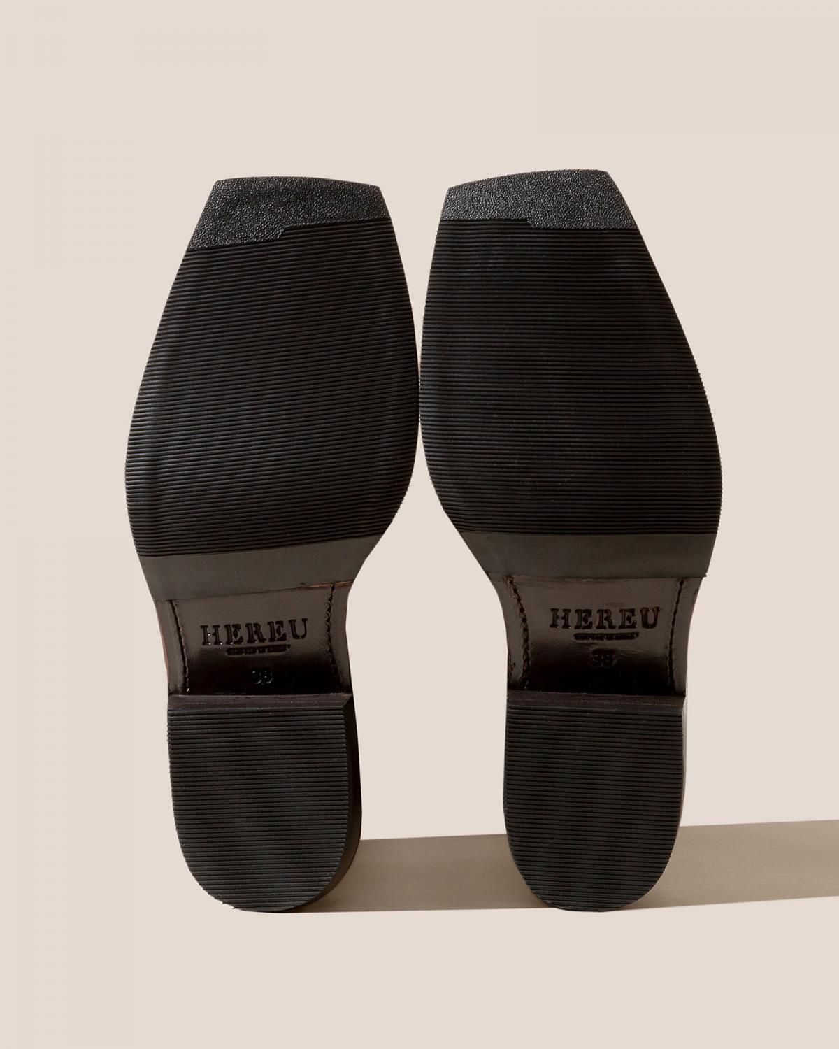 헤레우 칼로브라 힐 스퀘어토 브레이드 롱 부츠 8657376346444 BROWN - 상세 이미지 5
