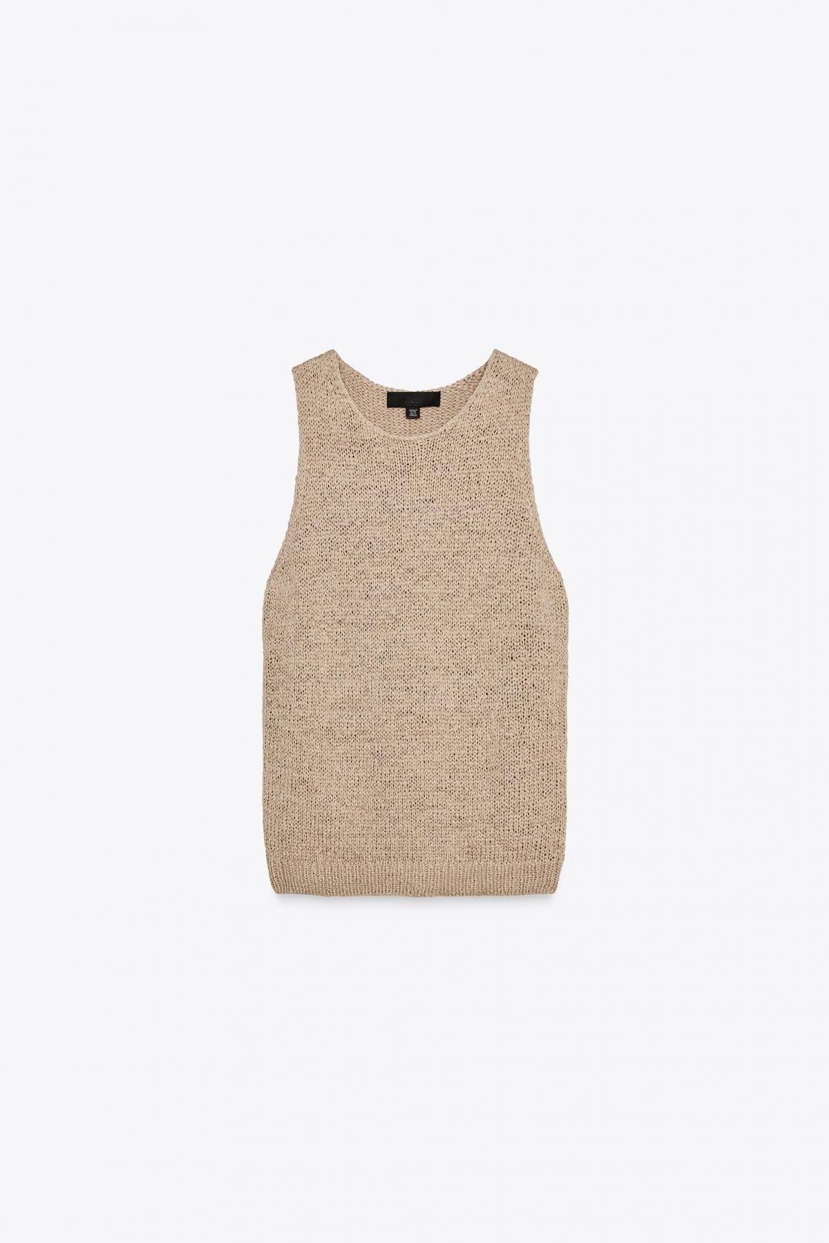 자라 러스틱 니트 탑 2893/027 SAND/BROWN - 상품 이미지