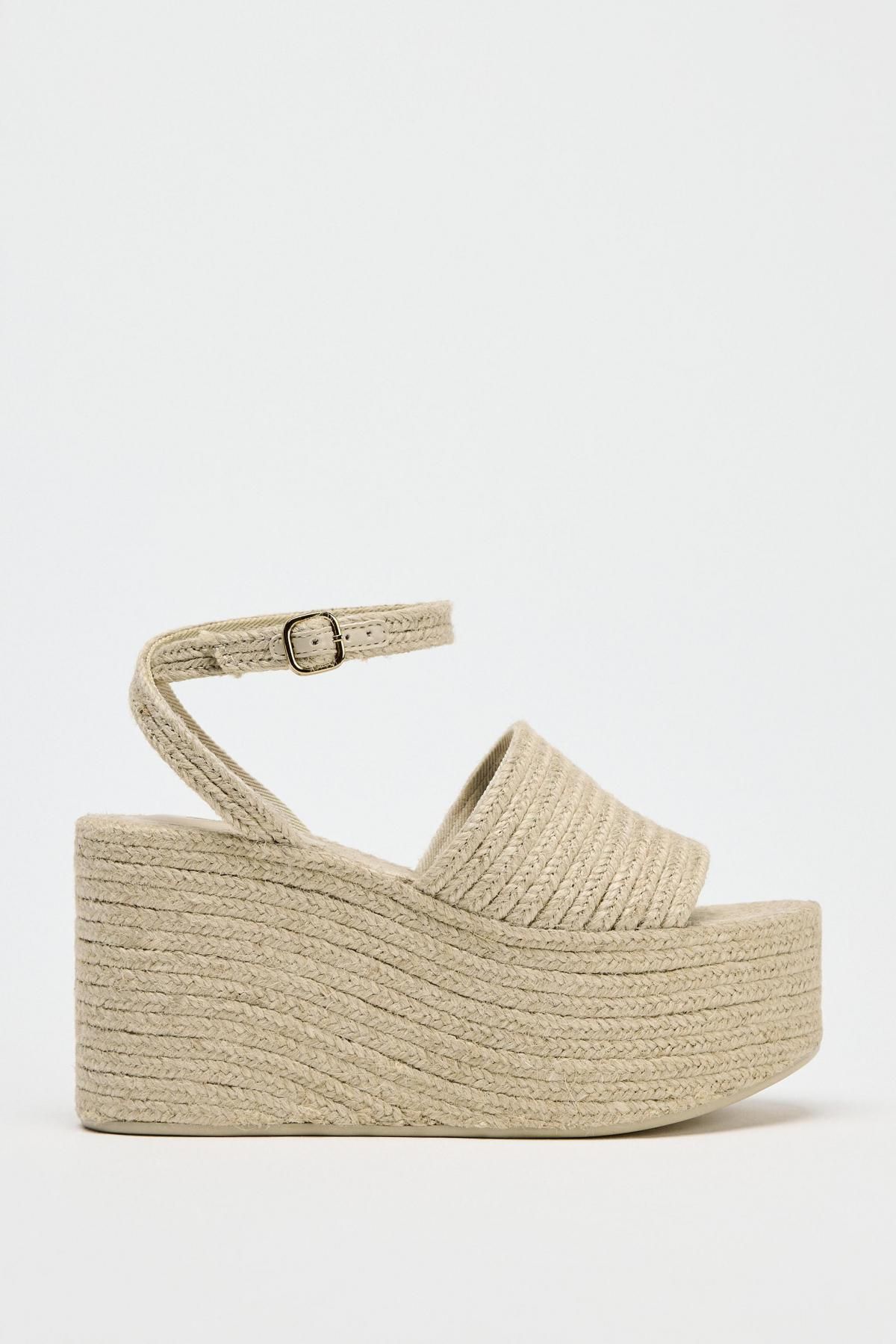 자라 내추럴 주트 플랫폼 웨지 샌들 3325/610 LIGHT BEIGE - 메인 이미지