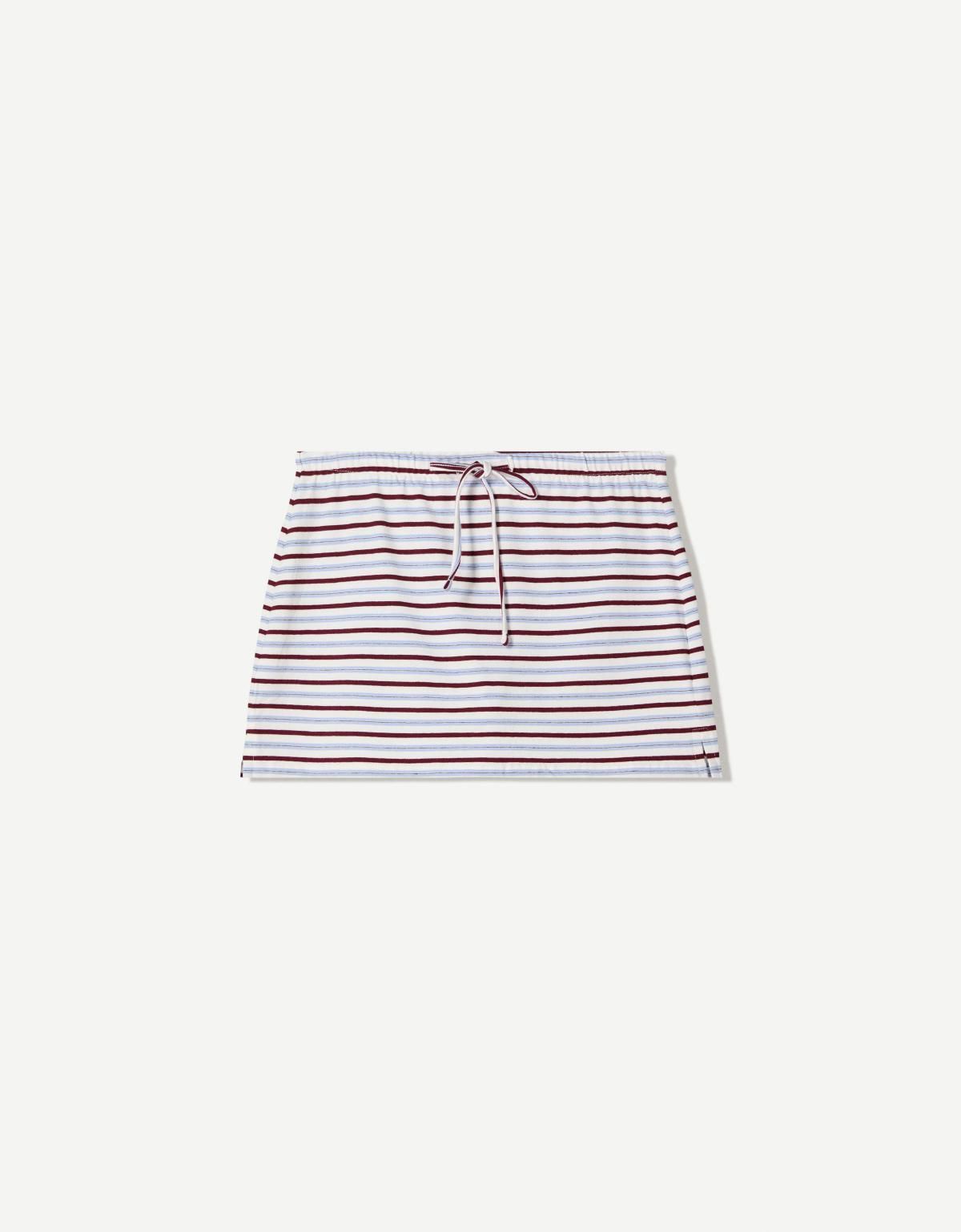 버쉬카 스트라이프 타이 스커트 팬츠 6238/443 WHITE - 상품 이미지