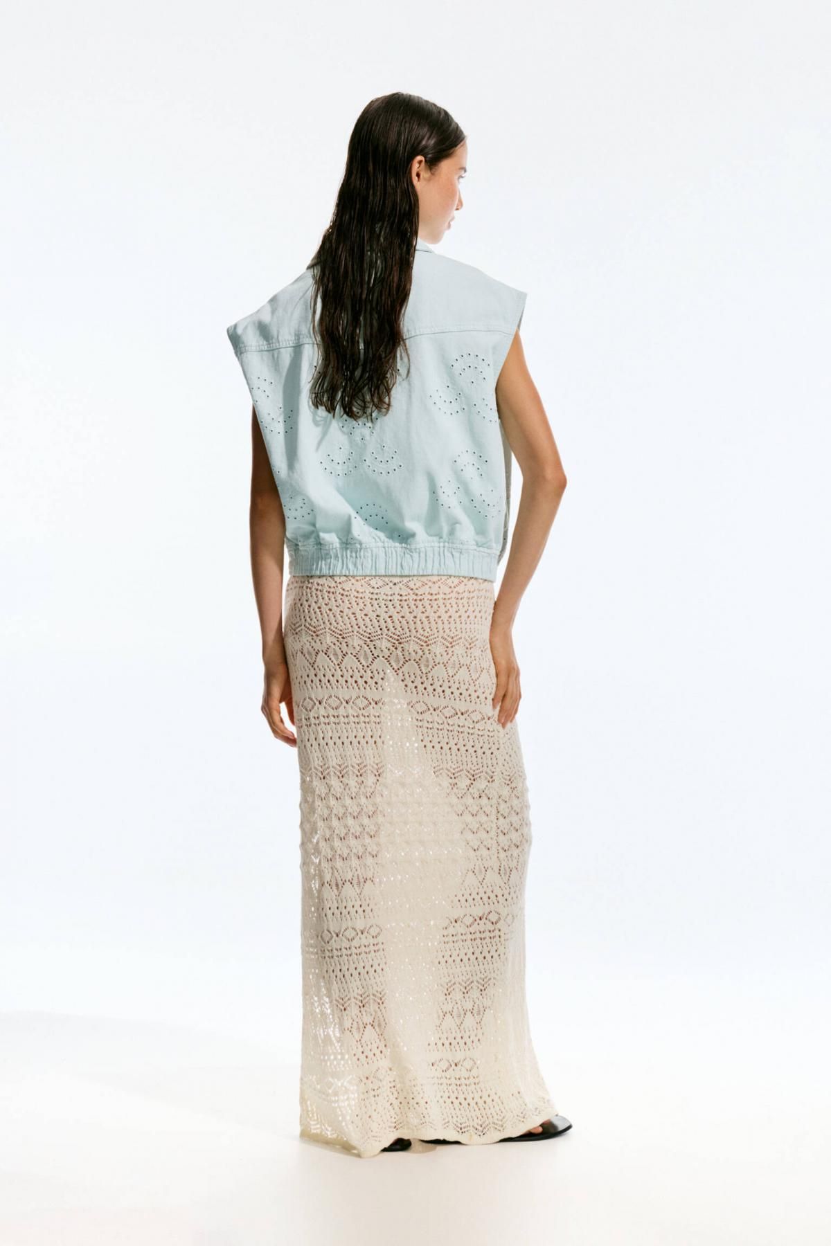 풀앤베어 레이스 펀칭 코튼 베스트 7801/320 PALE BLUE - 상세 이미지 4