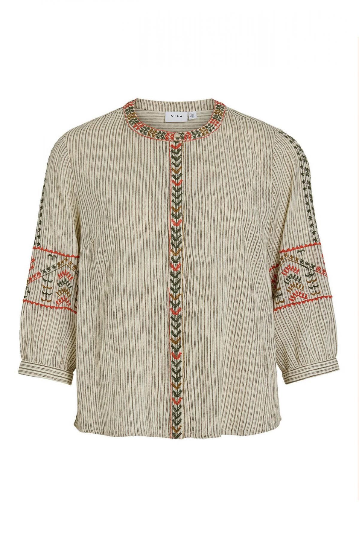 빌라 에스닉 자수 코튼 블라우스 4312355 ESTAMPADO BEIGE - 상세 이미지 5
