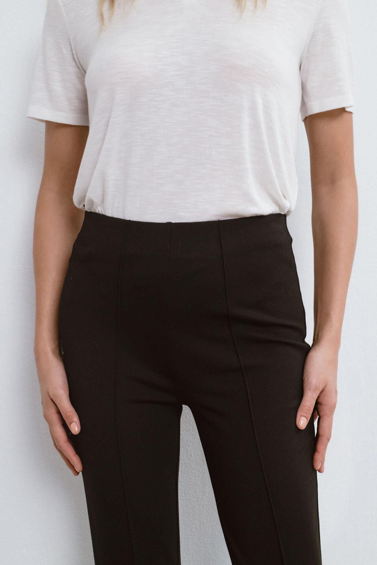 빌라 하이웨이스트 슬림핏 부츠컷 팬츠 6398223 NEGRO - 상세 이미지 3