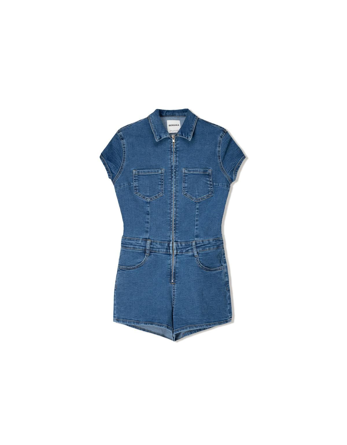 버쉬카 데님 숏 점프수트 3489/180 LIGHT BLUE - 상세 이미지 5