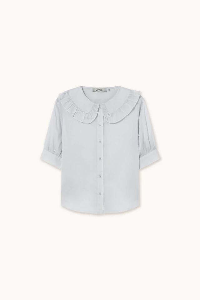 타이니코튼 러플카라 라이트 블라우스 SS25-612L19 ONE COLOR - 상품 이미지