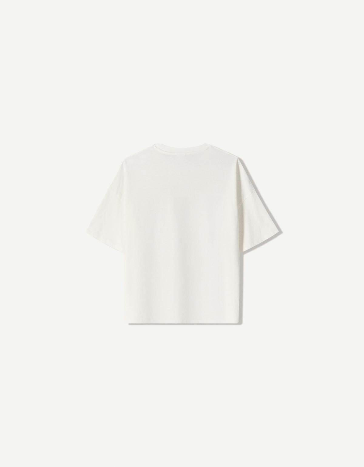 버쉬카 프린트 오버핏 반팔 티셔츠 7579/443 OFF WHITE - 상세 이미지 5