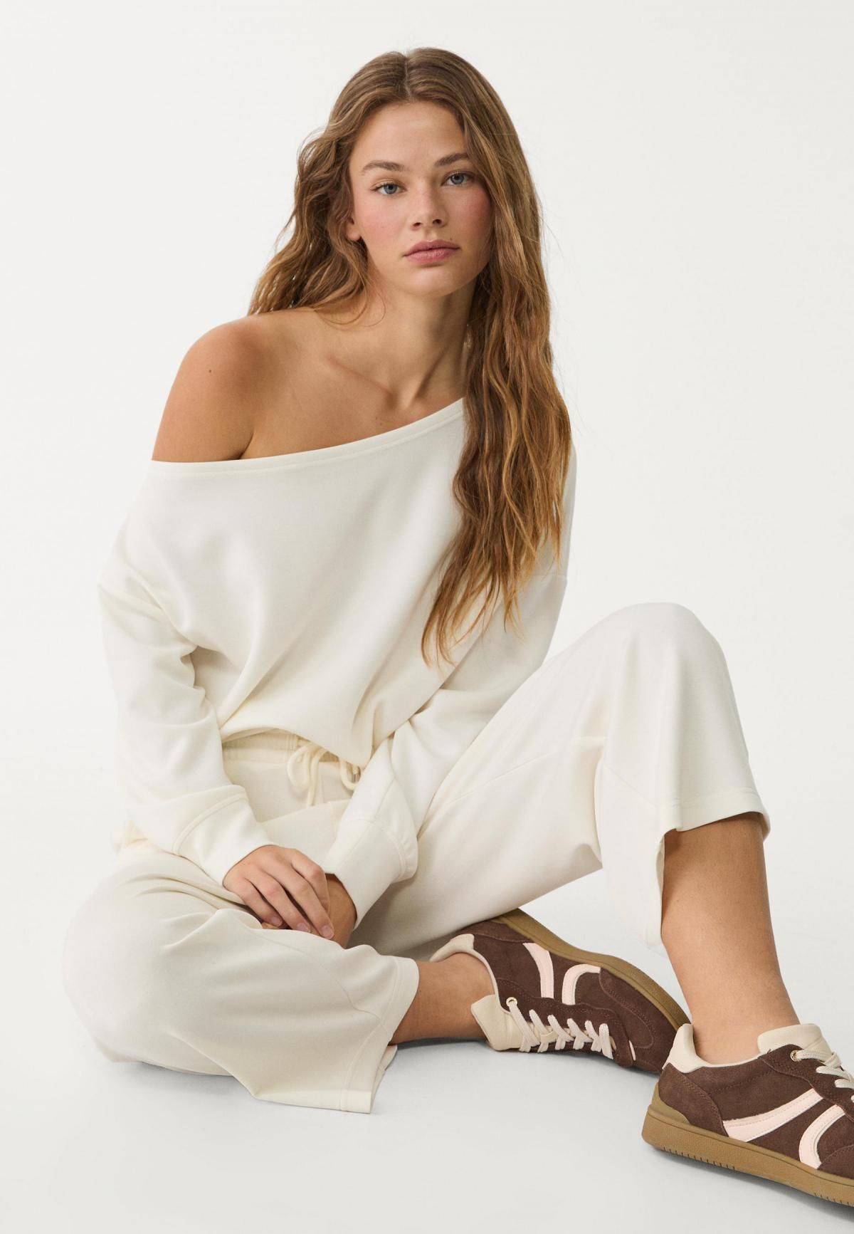 스트라디바리우스 모달혼방 밴딩 소프트 와이드 팬츠 7763/371 ECRU - 상세 이미지 5