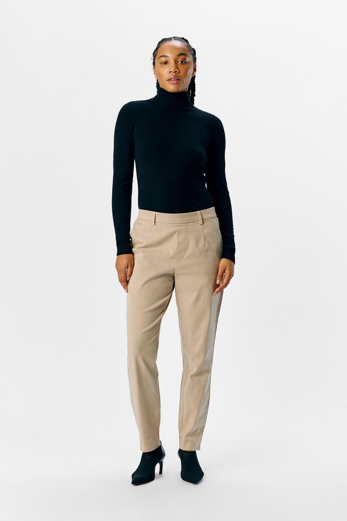 오브젝트 테크니컬 하이웨이스트 치노 슬림핏 면 팬츠 6398230 BEIGE - 상세 이미지 2