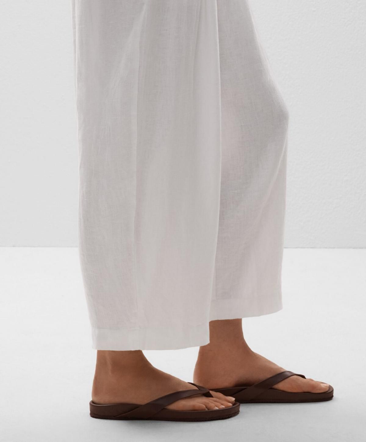 오이쇼 린넨 크롭 벌룬 와이드 팬츠 3324/873 WHITE - 상세 이미지 4