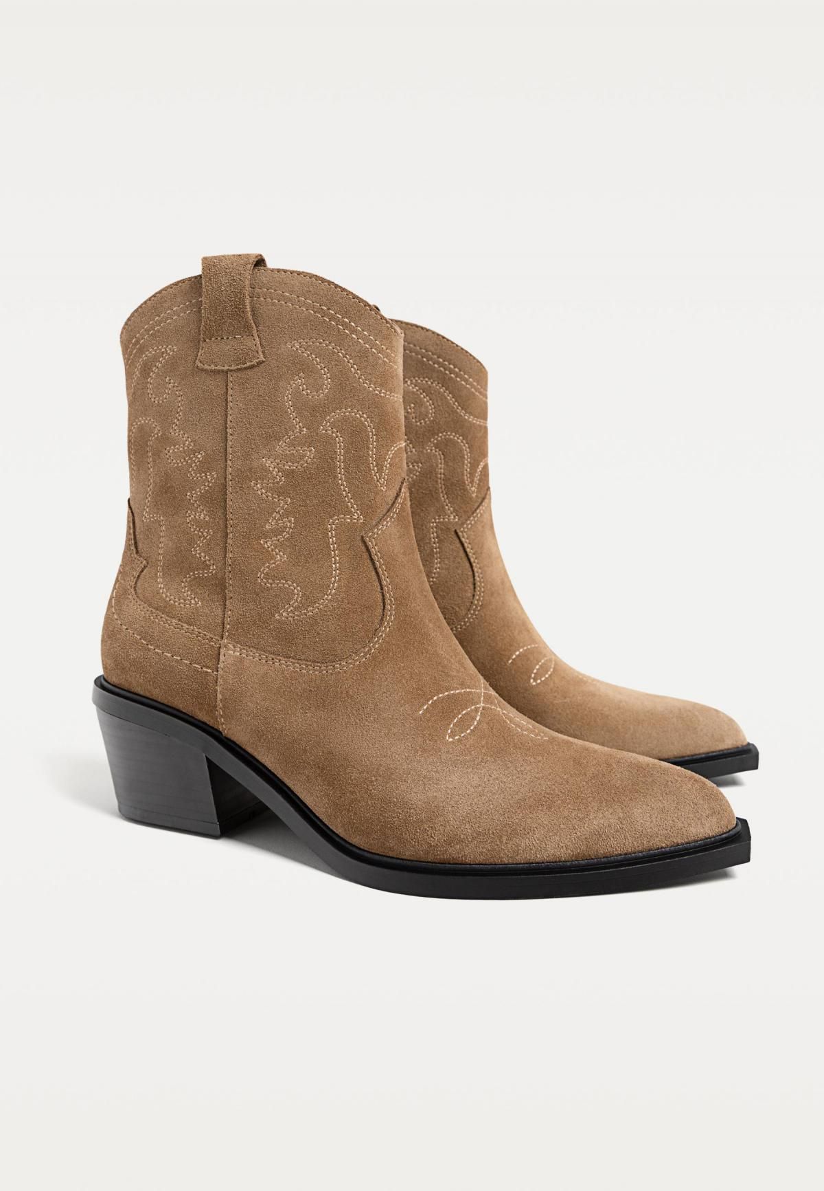 스트라디바리우스 웨스턴 스플릿레더 앵클부츠 베이지 9405/570 BEIGE - 상세 이미지 5