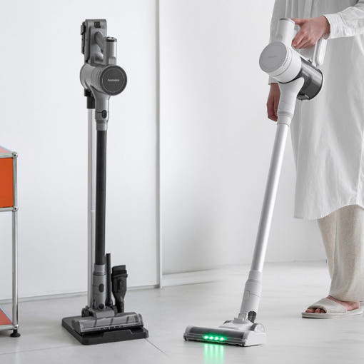 홈리아 무선청소기 화이트 디자인