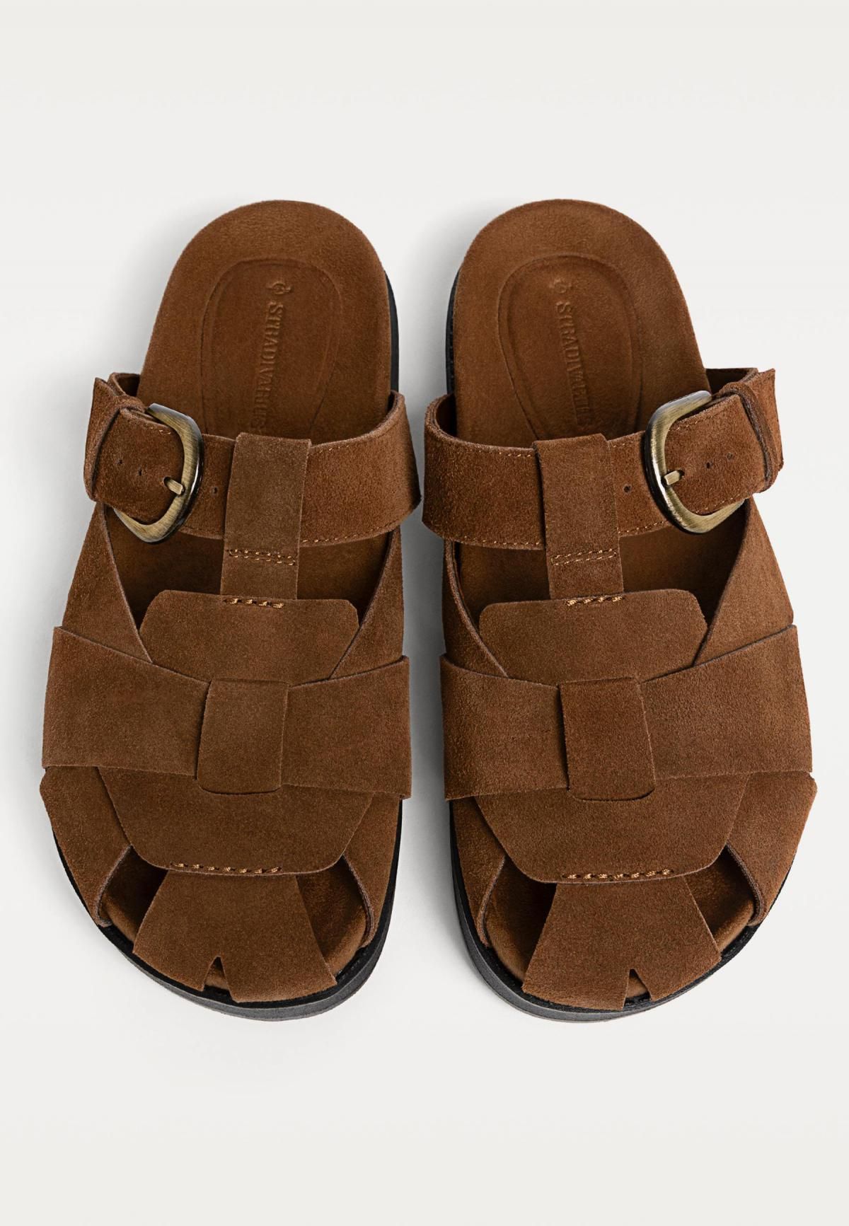 스트라디바리우스 레더 스트랩 케이지 샌들 브라운 9118/570 BROWN - 상세 이미지 3