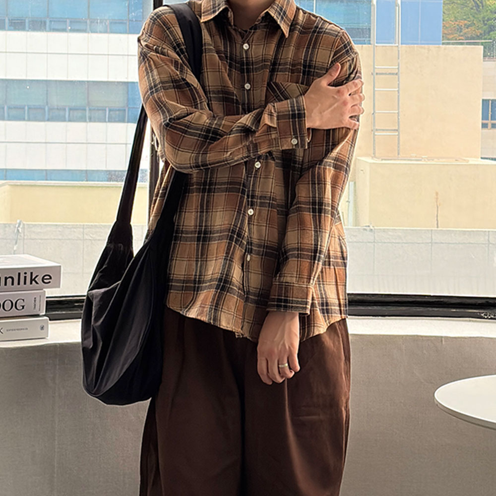남자체크남방 체크무늬셔츠 구김없는셔츠 - 상세 이미지 2