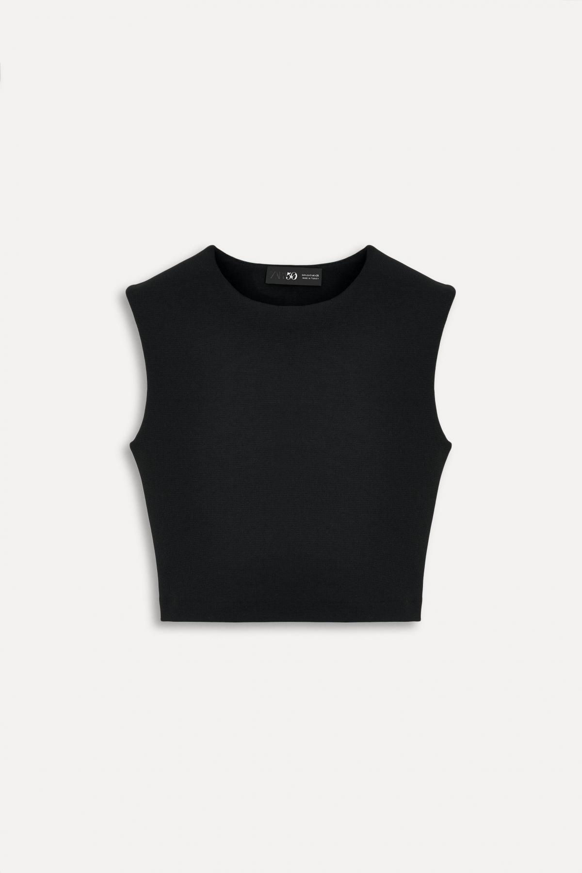 자라 베이직 크롭탑 버클 포인트 50주년 에디션 3644/999 BLACK - 메인 이미지