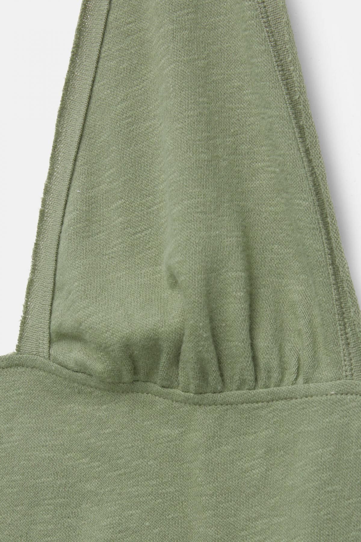 풀앤베어 코르셋무드 브이넥 홀터넥 민소매 탑 그린 7150/317 MEDIUM GREEN - 상세 이미지 4