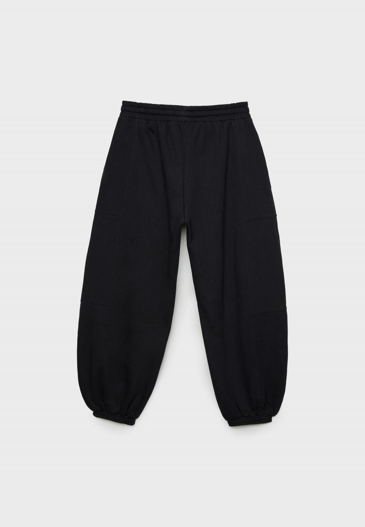 스트라디바리우스 와이드핏 조거 팬츠 벌룬 플러쉬 7660/589 BLACK - 상세 이미지 4