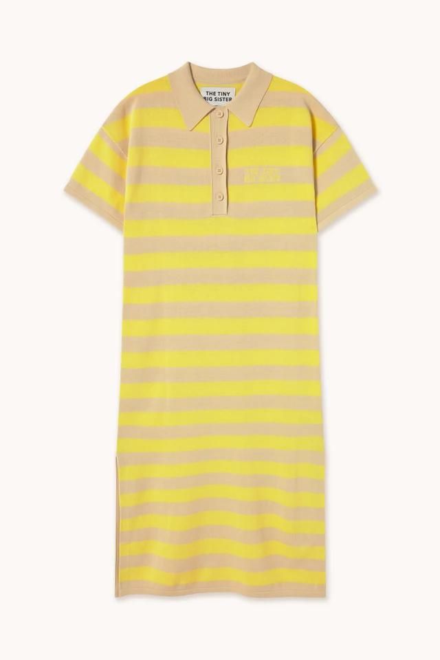 타이니코튼 스트라이프 카라 미디 니트 원피스 SS25-762R74 VAINILLA/AMARILLO - 메인 이미지