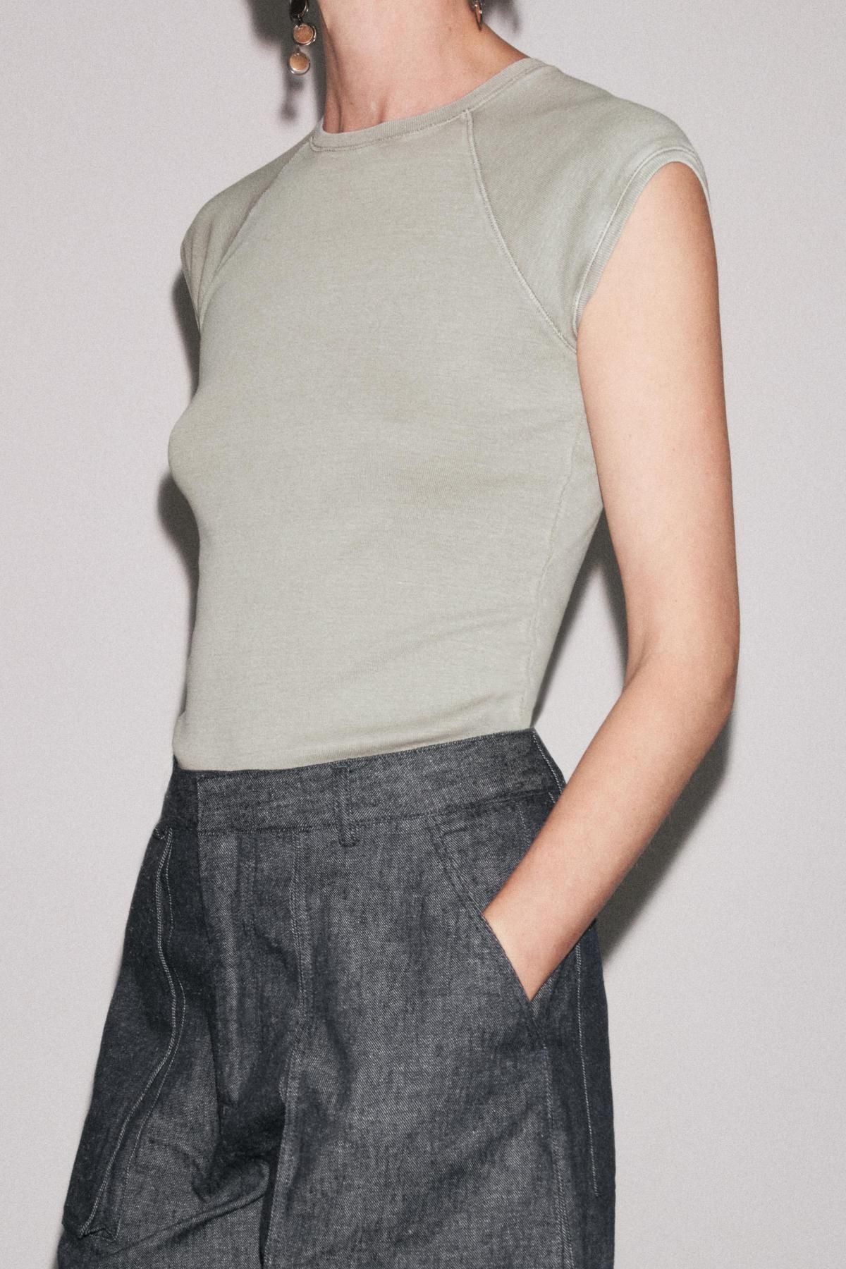 자라 페이디드 코튼 티셔츠 2335/152 LIGHT GREY - 상세 이미지 4