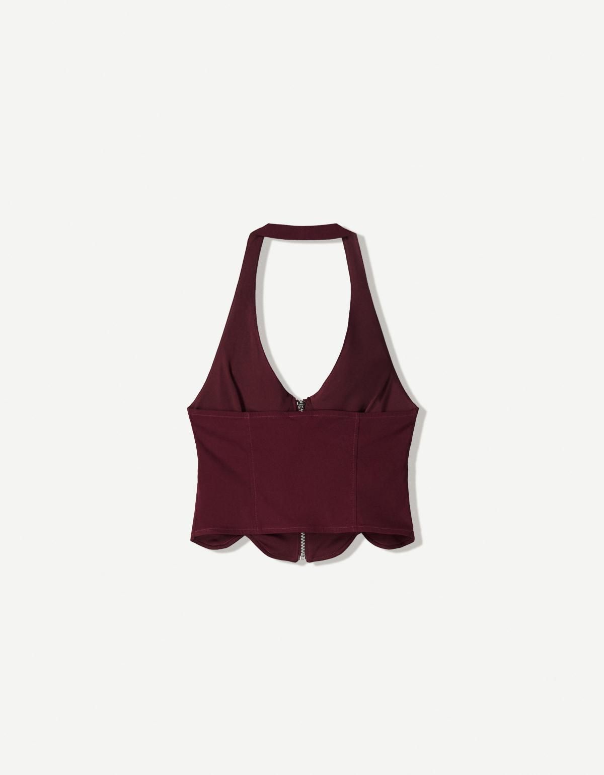 버쉬카 집업 벵갈린 민소매 탑 8775/692 MAROON - 상세 이미지 2